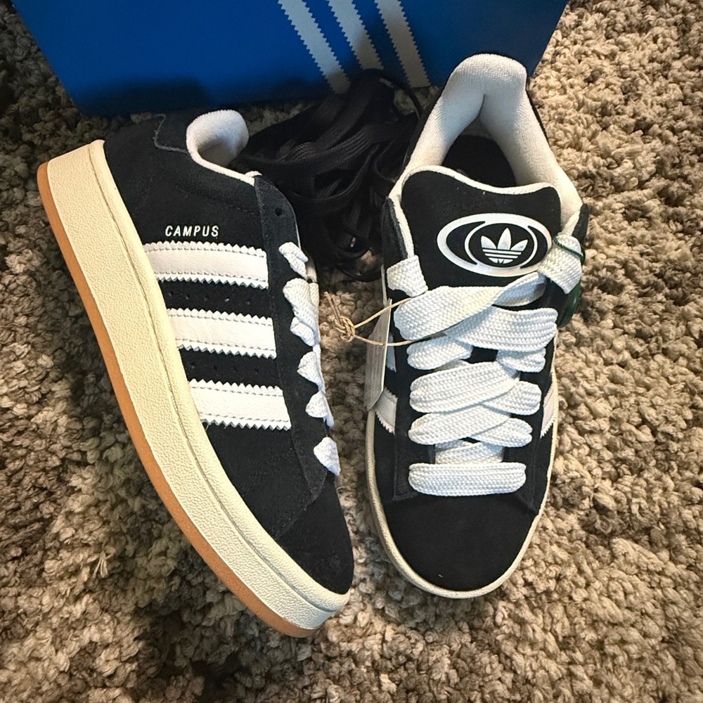 Adidas Originals Campus 00s Kids Sneakers Core Black White HQ8708 Size 4.5Y